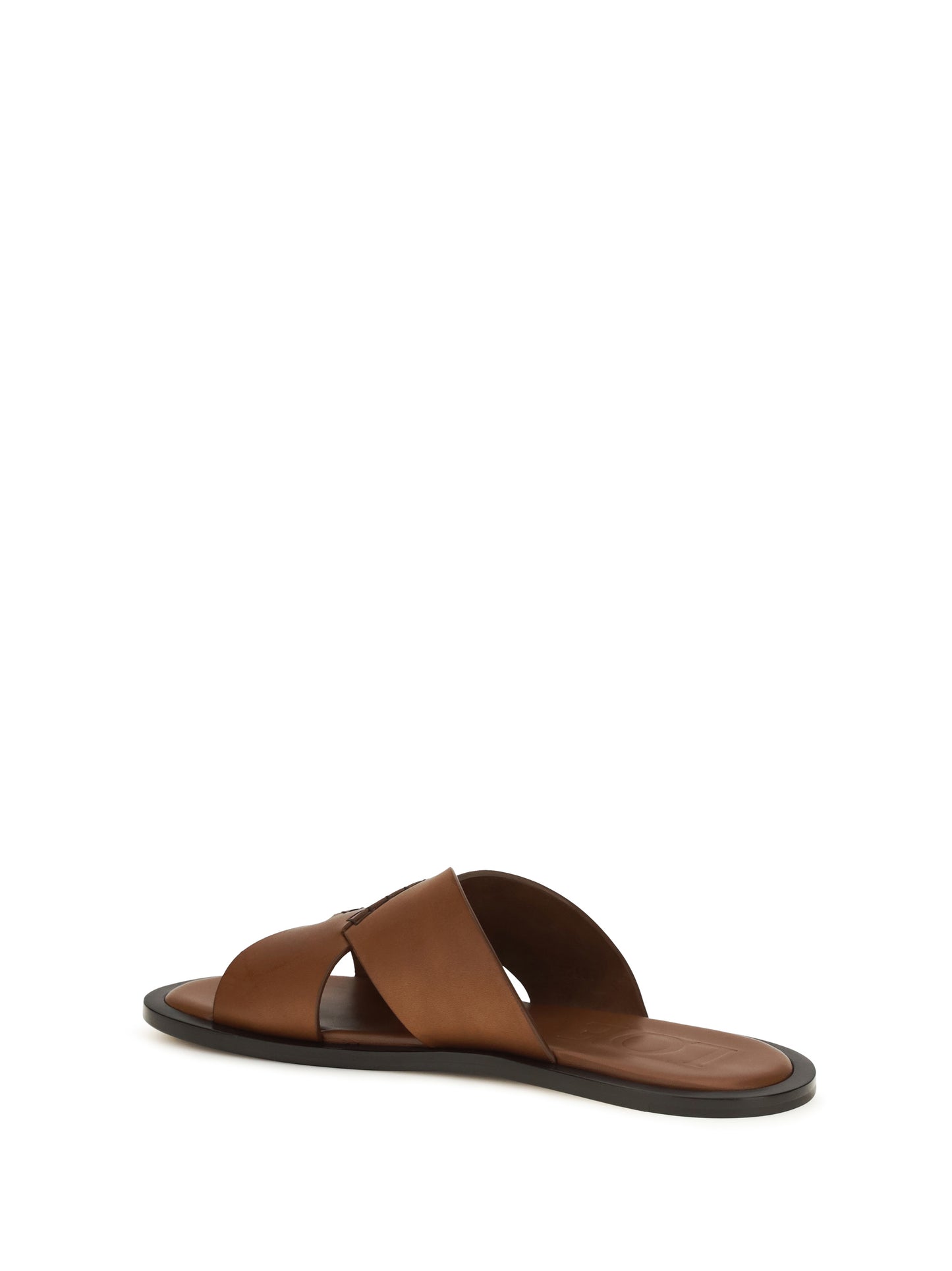 Slide Sandals Flex Tan Leather