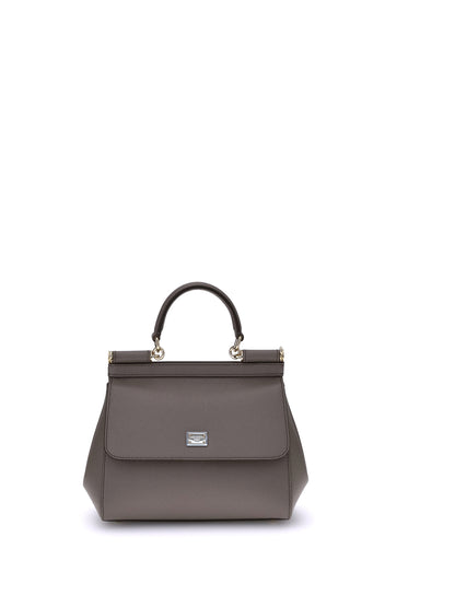 Leather Handbag Taupe