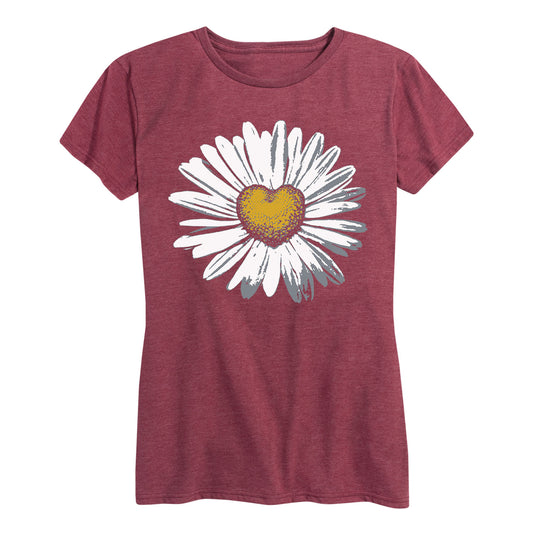 Instant Message - Daisy Heart - Women's Short Sleeve Graphic T-Shirt