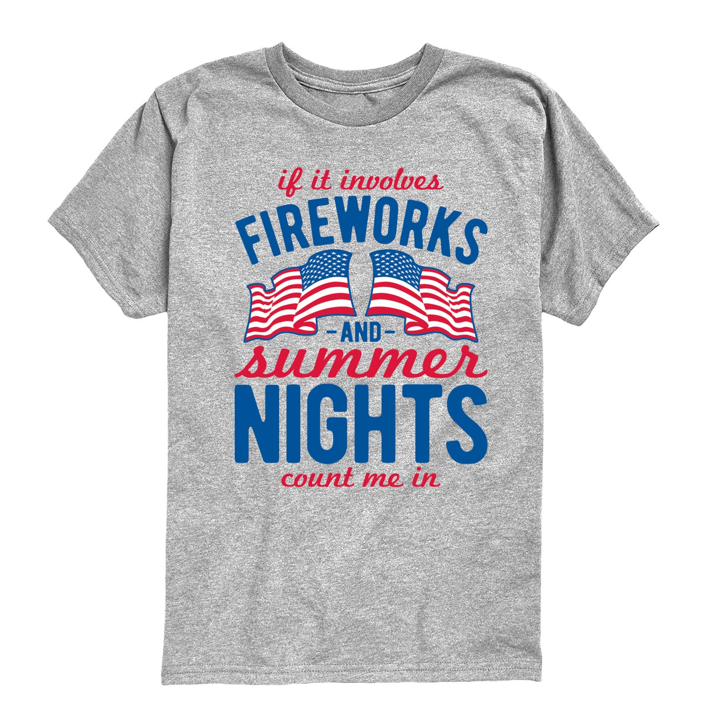Instant Message - Fireworks and Summer Nights - Youth Boys Short Sleeve Graphic T-Shirt