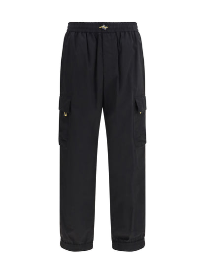 Gabardine Cargo Trousers Black