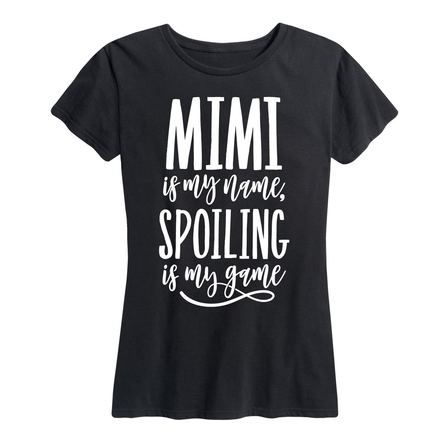 Instant Message - Mimi Is My Name Spoiling Is My Game Gift for Grandma - Women's Short Sleeve Graphic T-Shirt