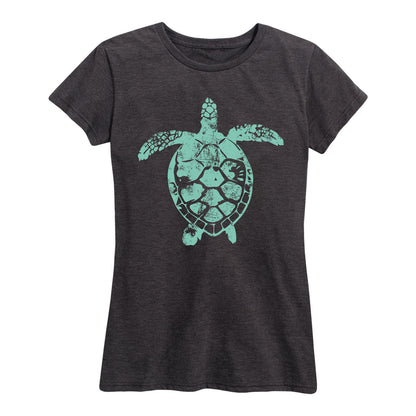 Instant Message - Sea Turtle Illustration - Women's Short Sleeve Graphic T-shirt