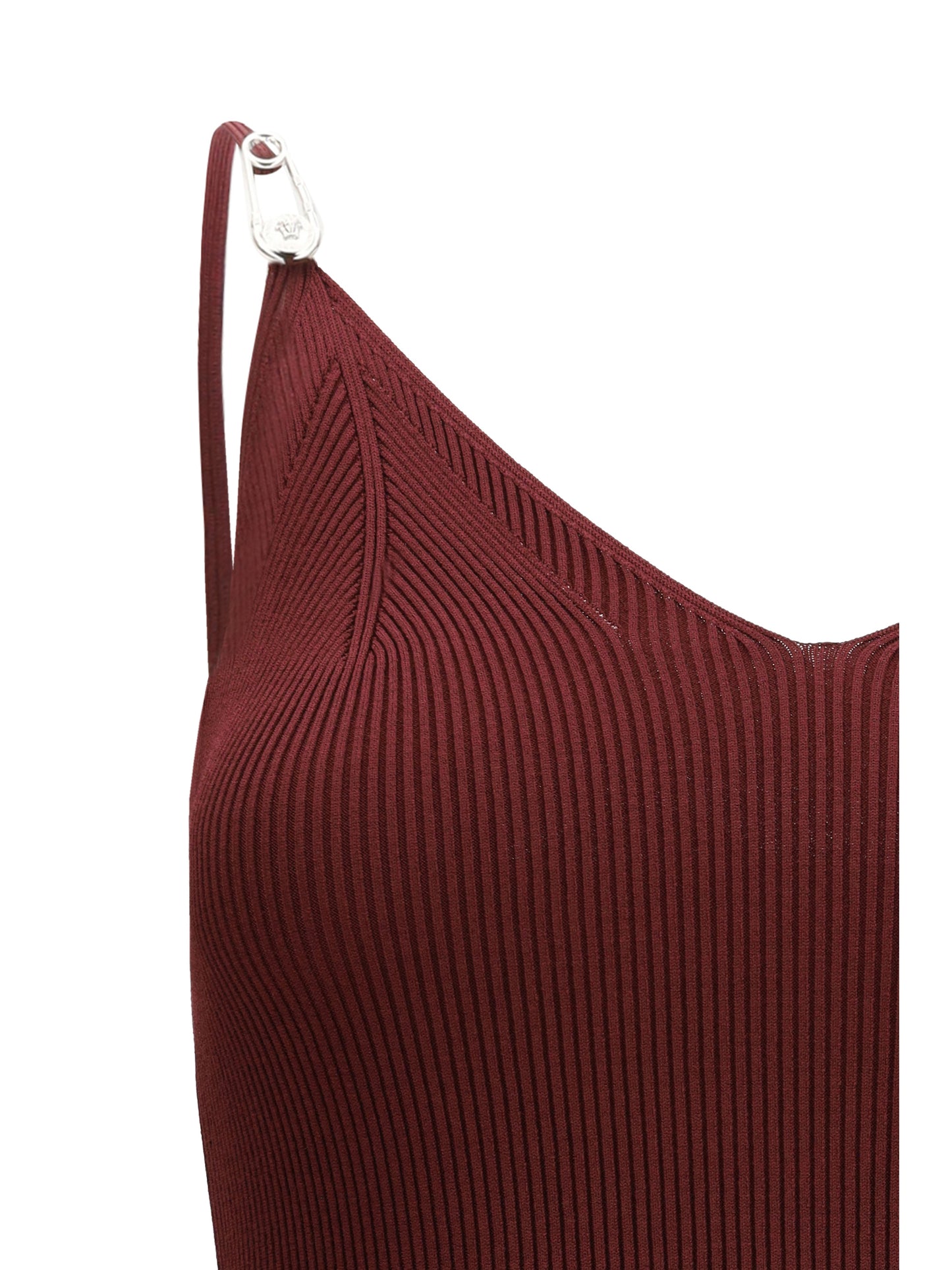 Slip Midi Dress Safety Pin Burgundy