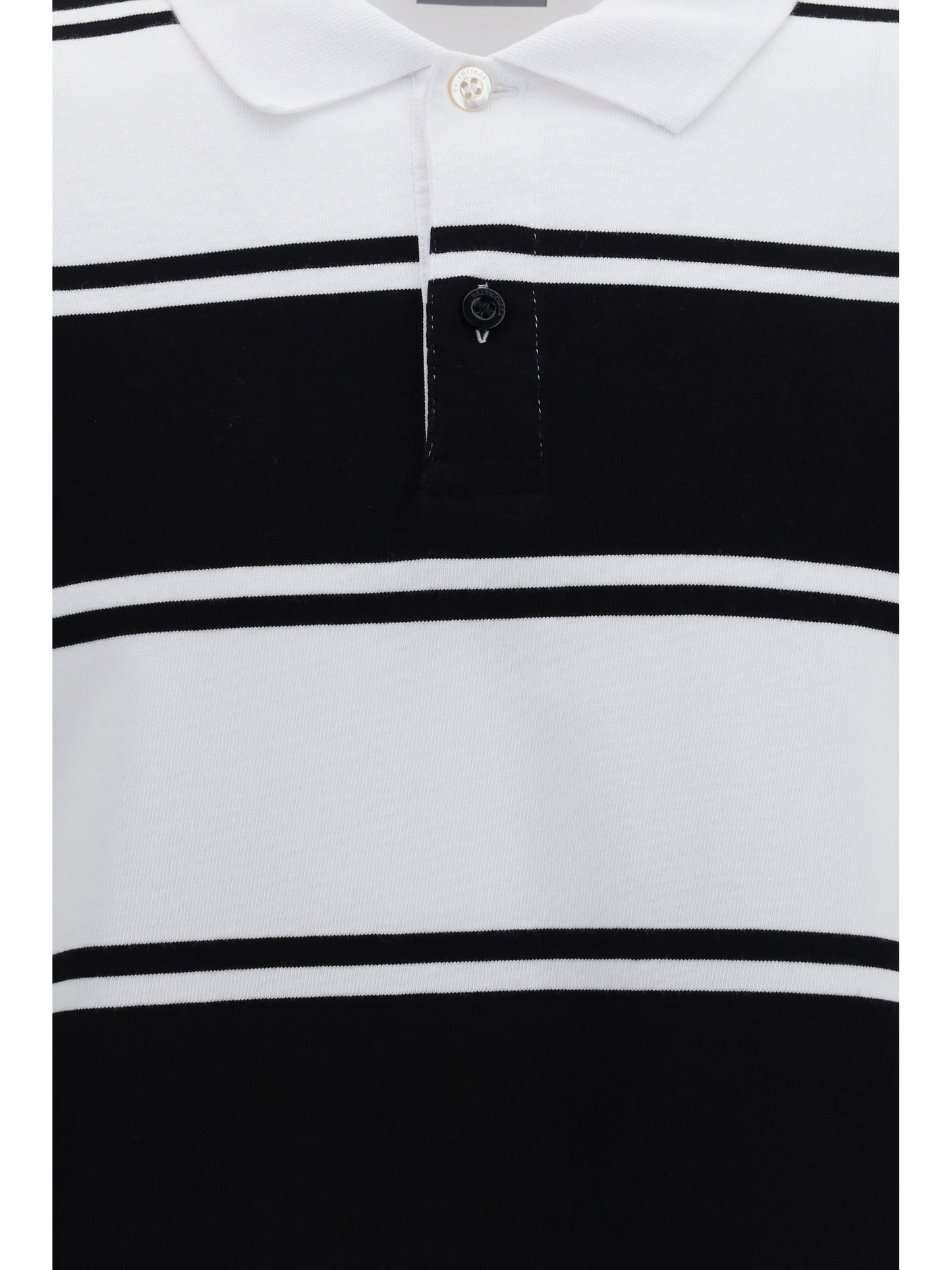 Polo Shirt Long-Sleeve Striped Black/White