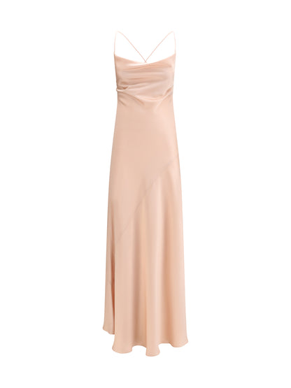 Dress Farro Satin Mahogany Pink
