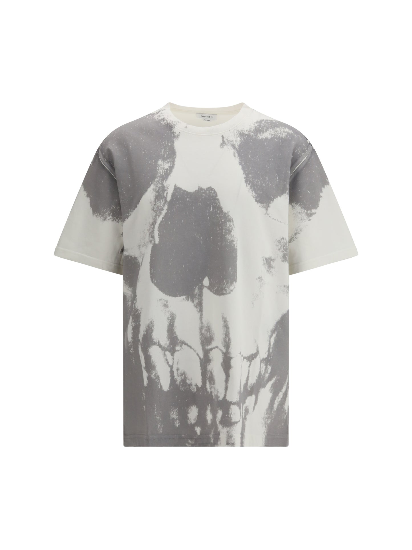 T-Shirt Skull Print White/Silver
