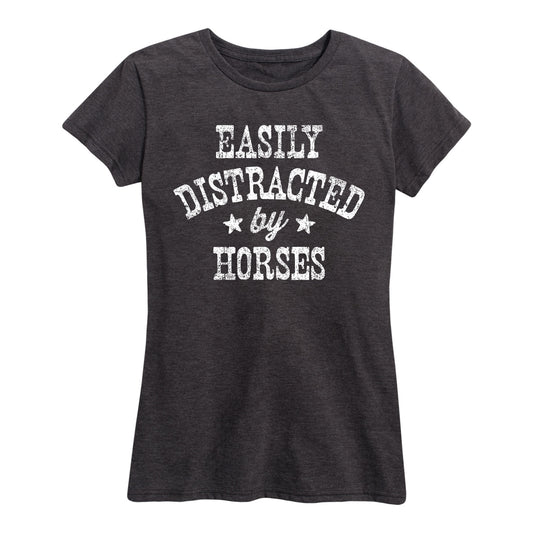 Country Casuals - Easily Distracted By Horses - Women's Short Sleeve Graphic T-Shirt
