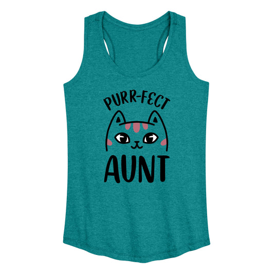 Instant Message - Purrfect Aunt - Women's Racerback Tank Top