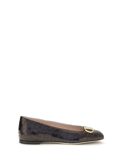 Ballerina Flats Oak Brown Nappa Leather