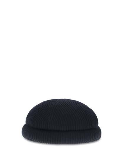 Wool Beanie Hat Navy Blue