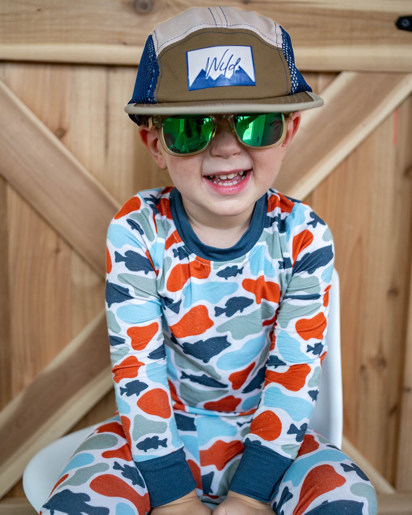 Camo fish bamboo pj set