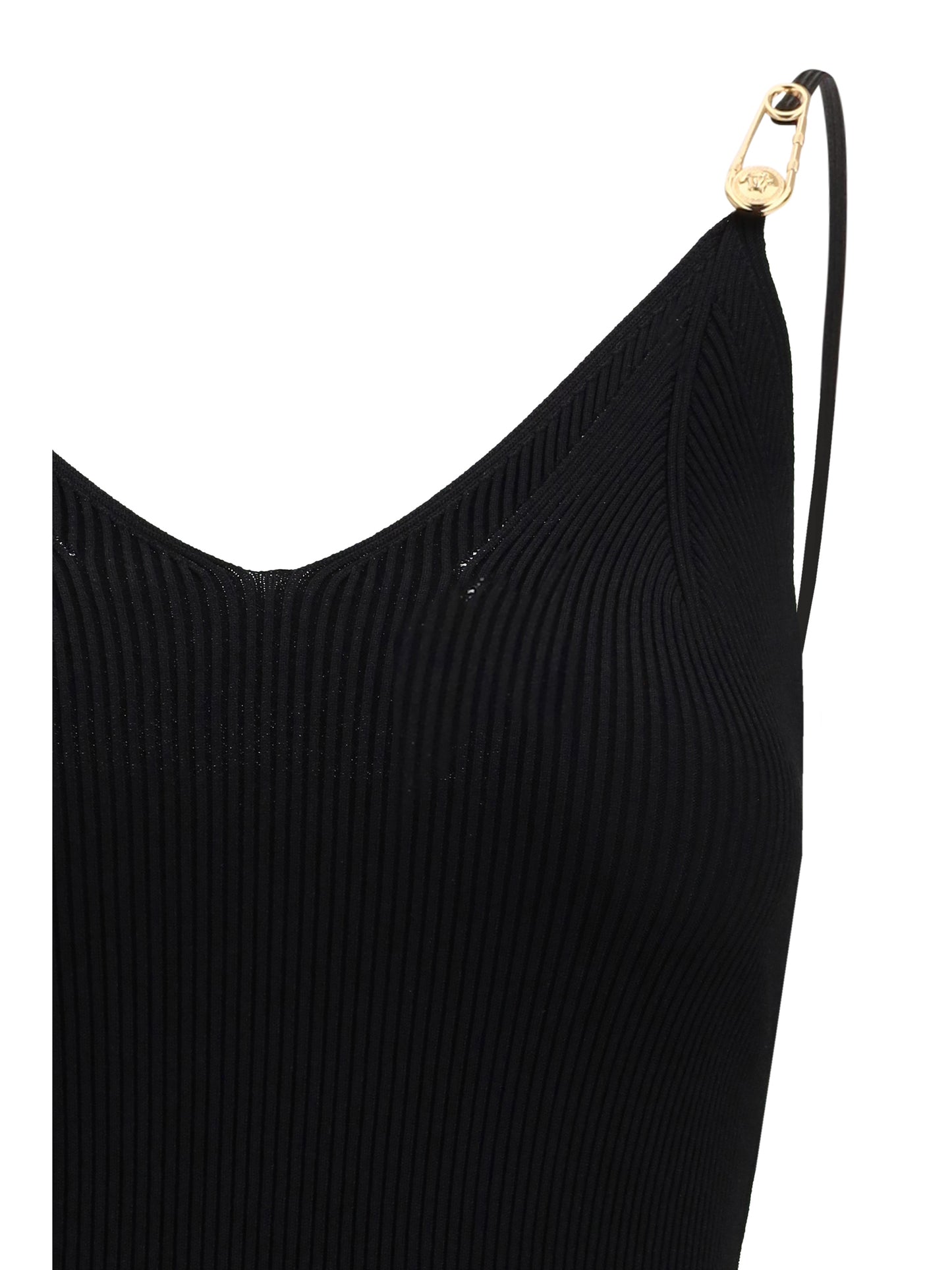 Slip Midi Dress Safety Pin Black