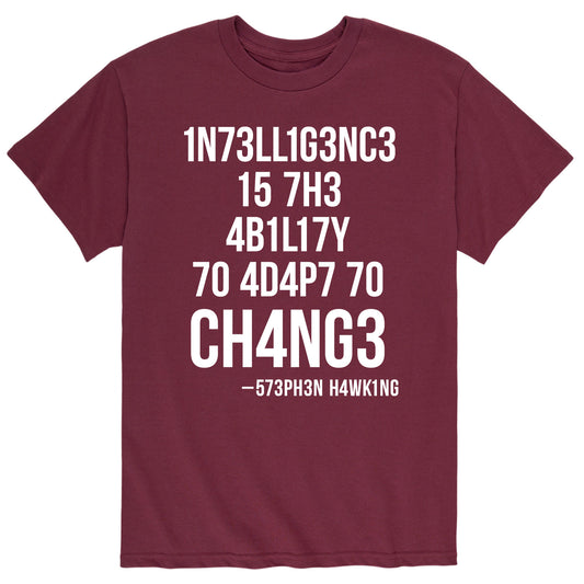Instant Message - Intelligence Is The Ability To Adapt To Change - Men's Short Sleeve Graphic T-Shirt