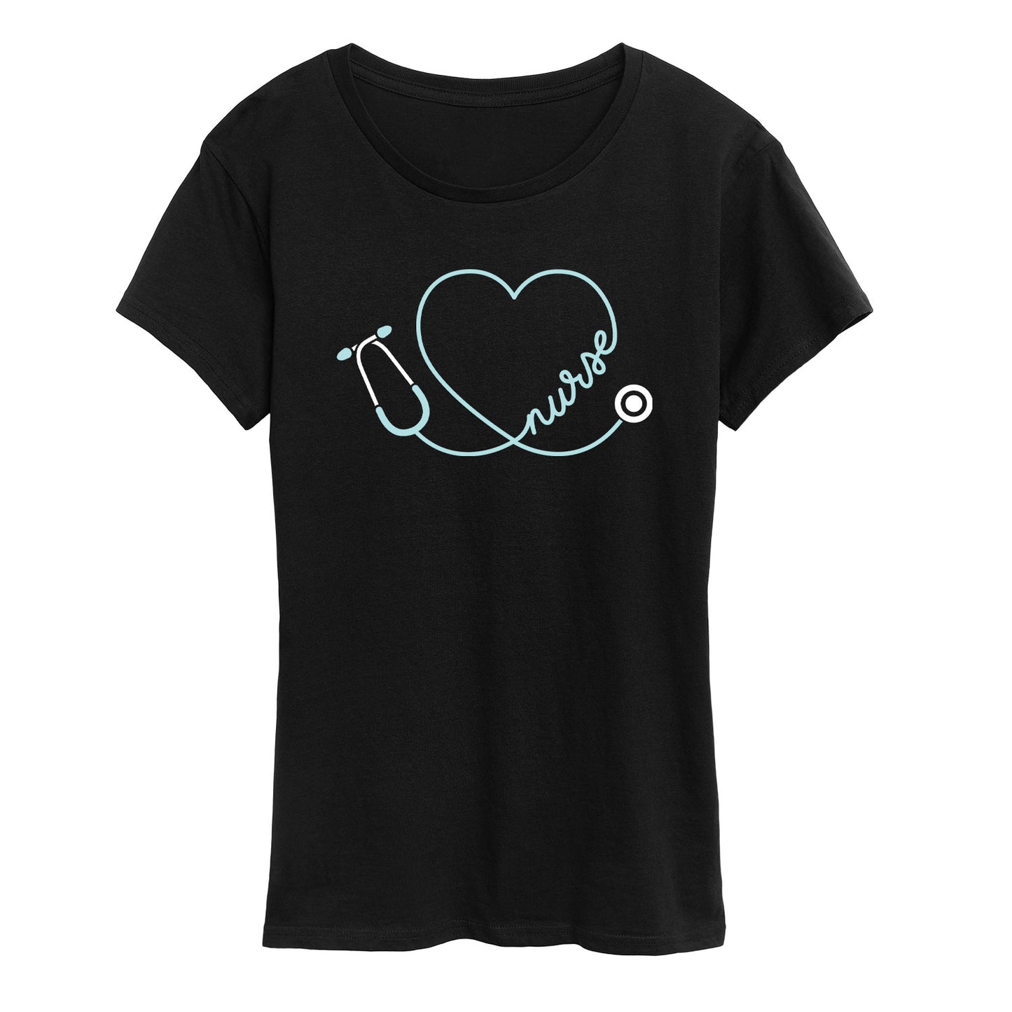 Instant Message - Nurse Heart Stethoscope - Women's Short Sleeve Graphic T-shirt