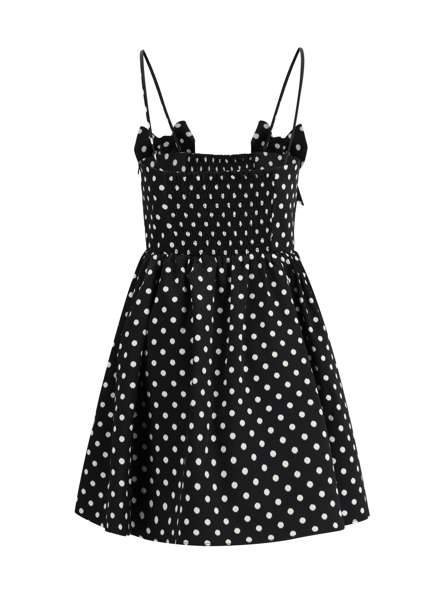 Mini Dress Polka-Dot Satin Black