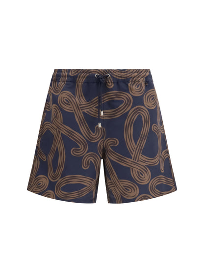 Technical Swim Shorts Navy/Brown
