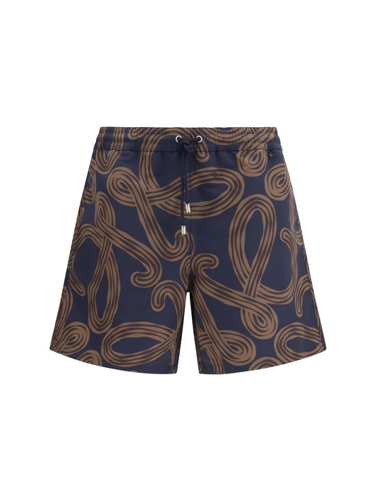 Technical Swim Shorts Navy/Brown