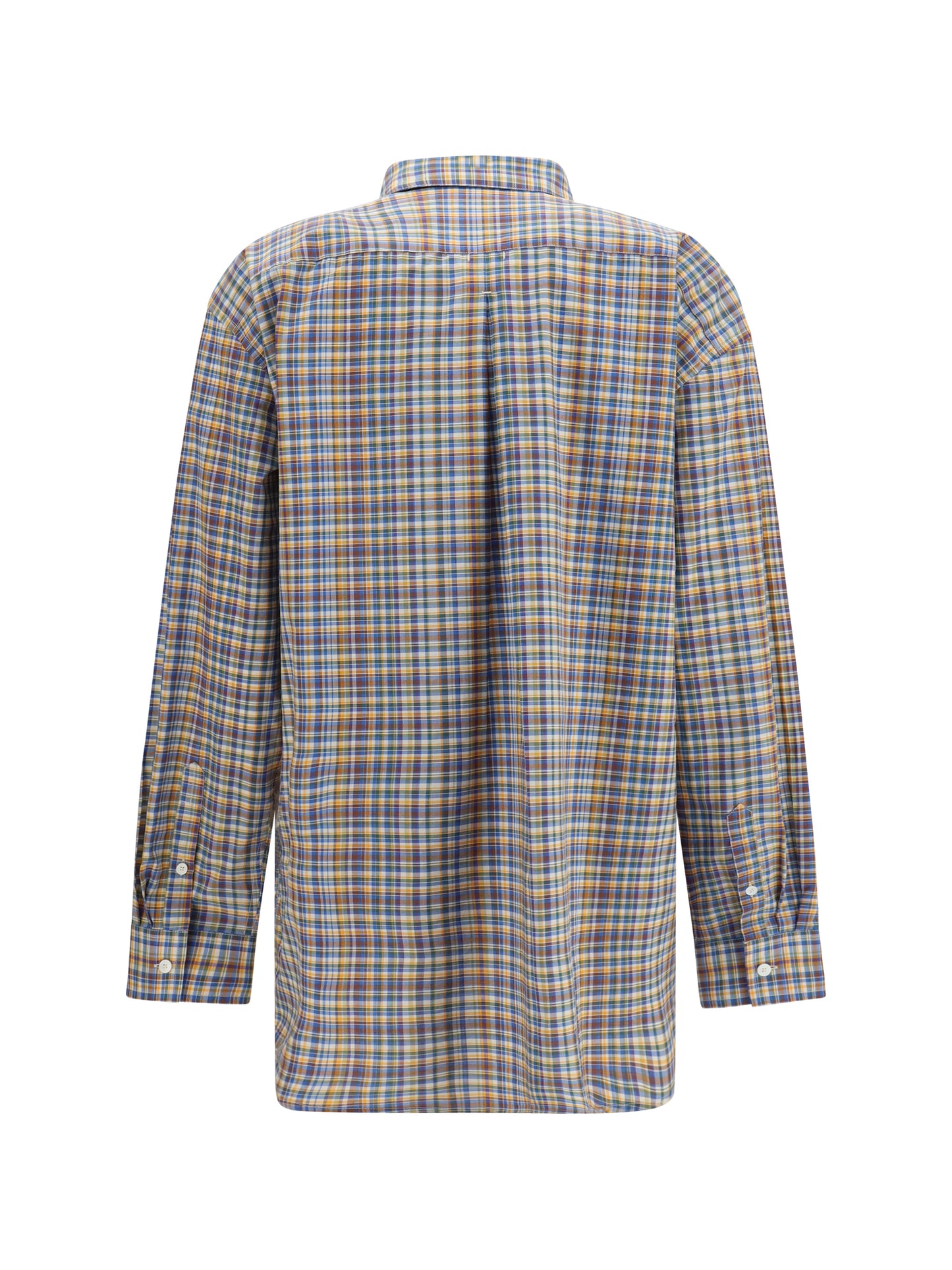 Cotton Shirt Blue/Orange