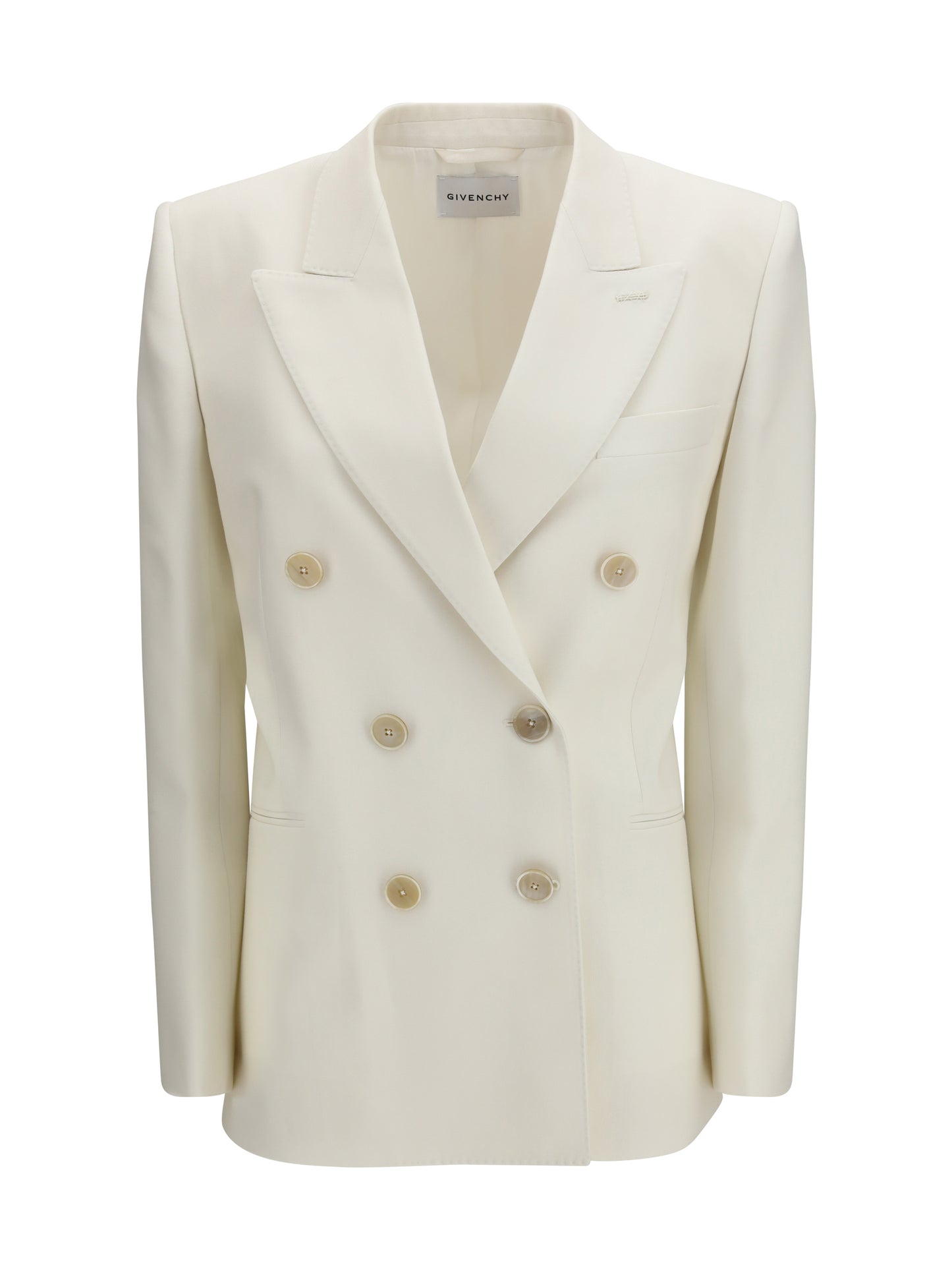 Jacket Double-Breasted Wool and Mohair White