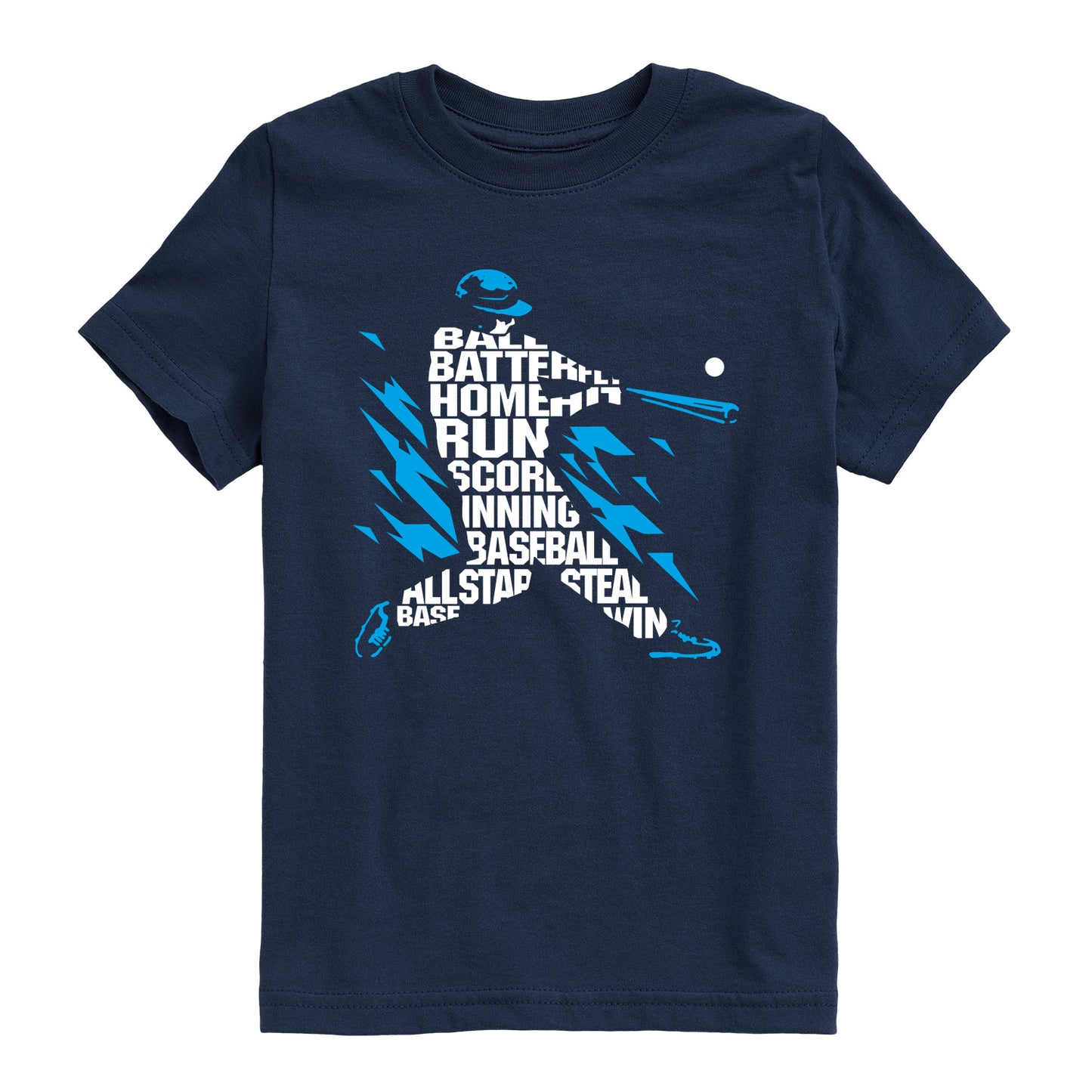 Instant Message - Baseball Batter Words - Youth Boys Short Sleeve Graphic T-Shirt