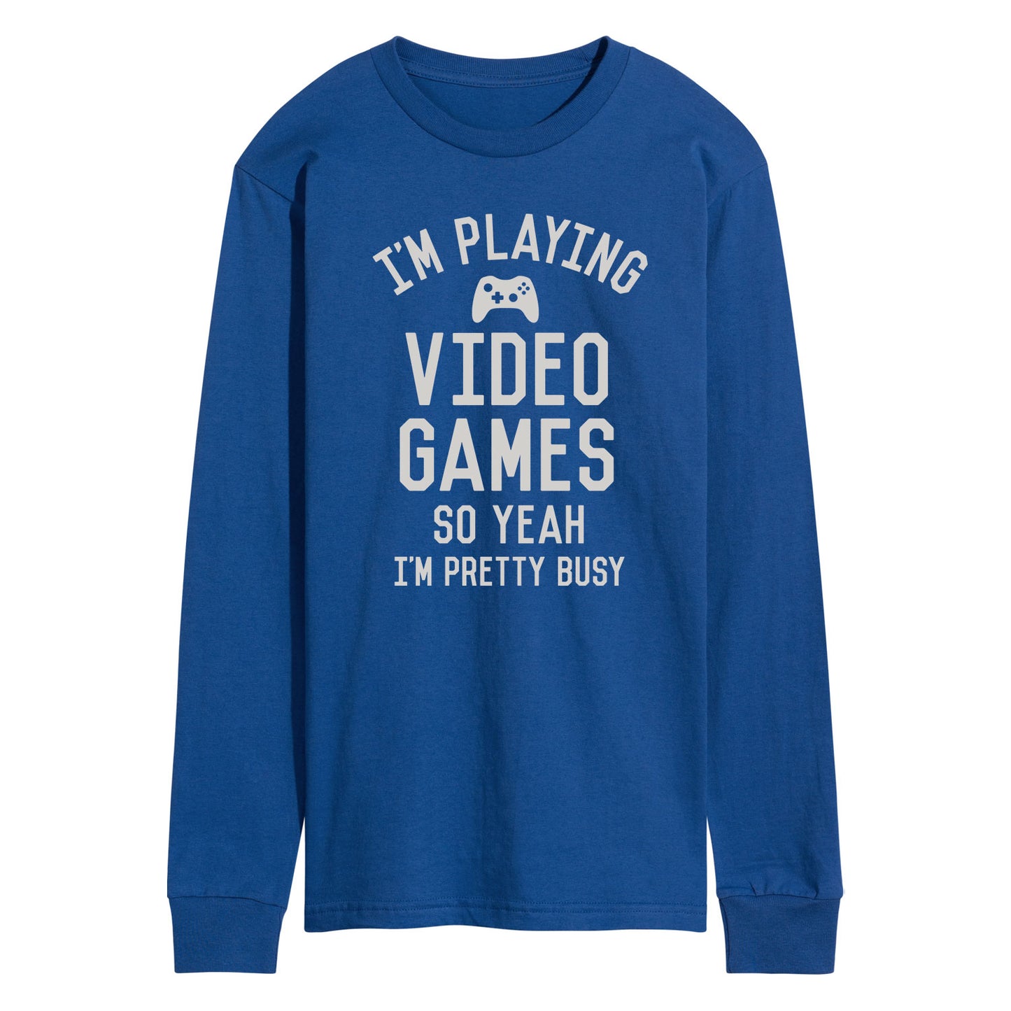 Instant Message - Im Playing Video Games Yeah Busy - Men's Long Sleeve T-Shirt