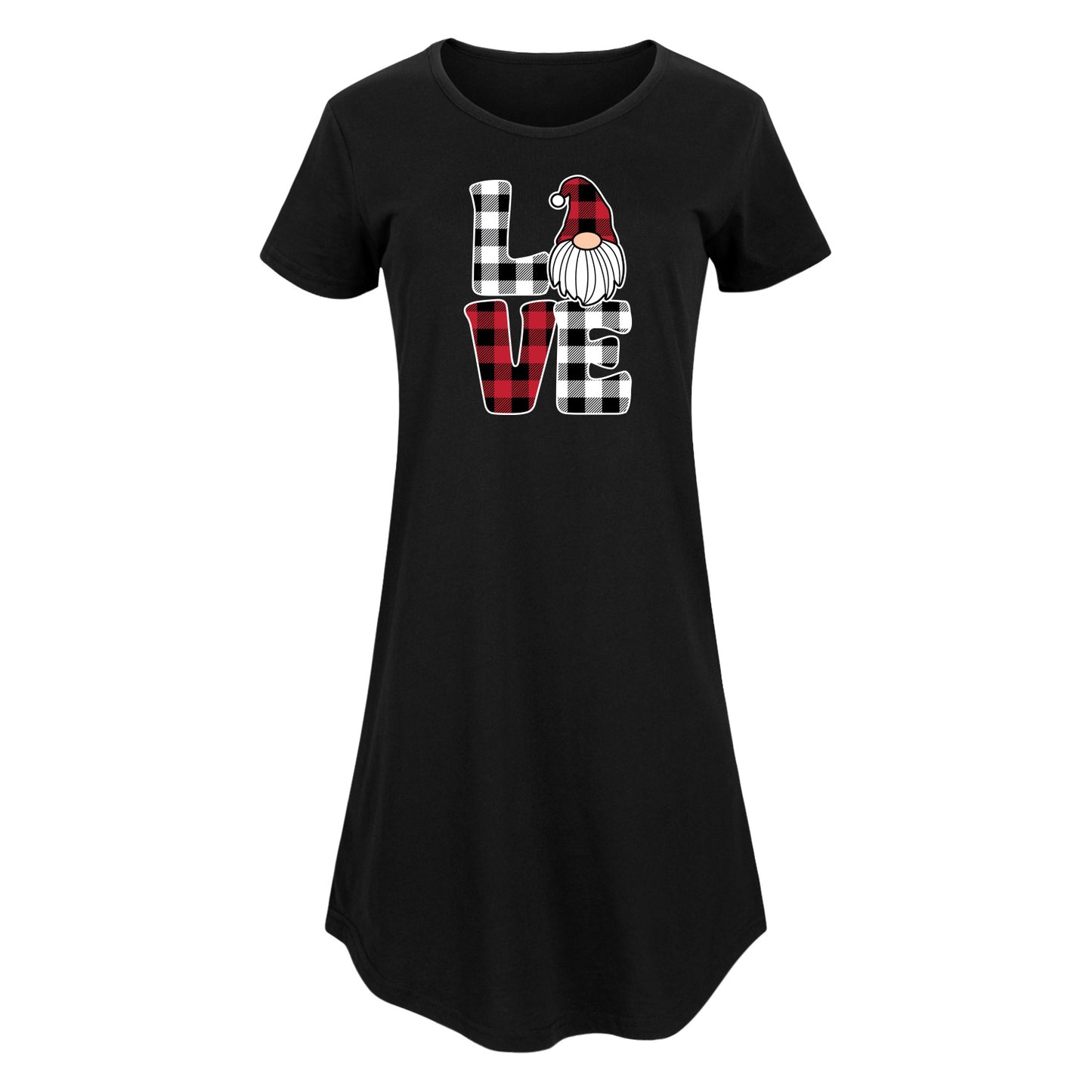 Instant Message - Buffalo Plaid Love Gnome Plaid - Women's Any Way Dress