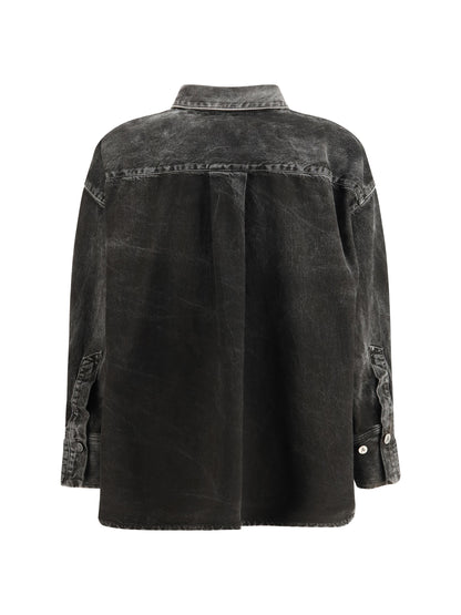 Denim Shirt Black/White