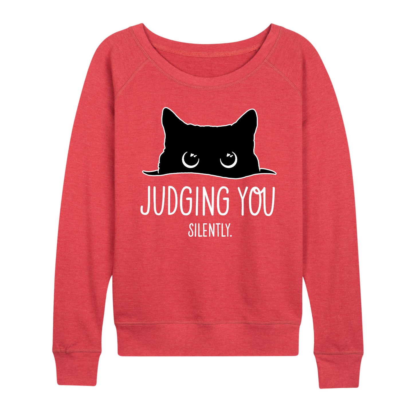 Instant Message - Judging Silently White Ink - Women's Lightweight French Terry Long Sleeve Shirt