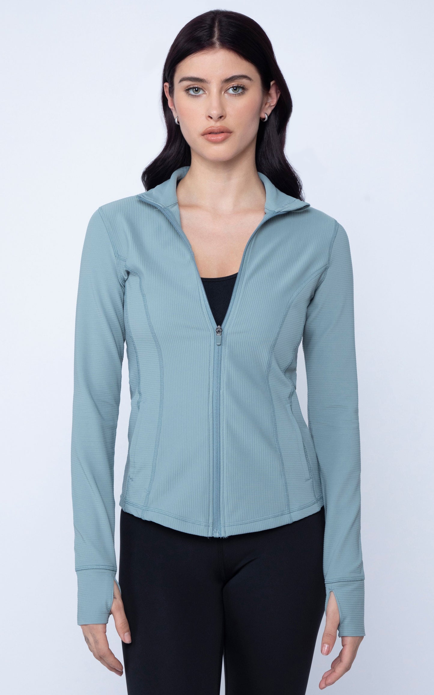 Interlink Ribbed Princess Seam Performance Jacket - Our Earthy Story