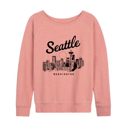 Instant Message - Seattle Washington - Women's Lightweight French Terry Long Sleeve Shirt