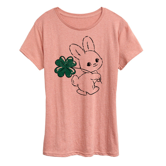 Instant Message - Bunny And Clover - Women's Short Sleeve Graphic T-Shirt