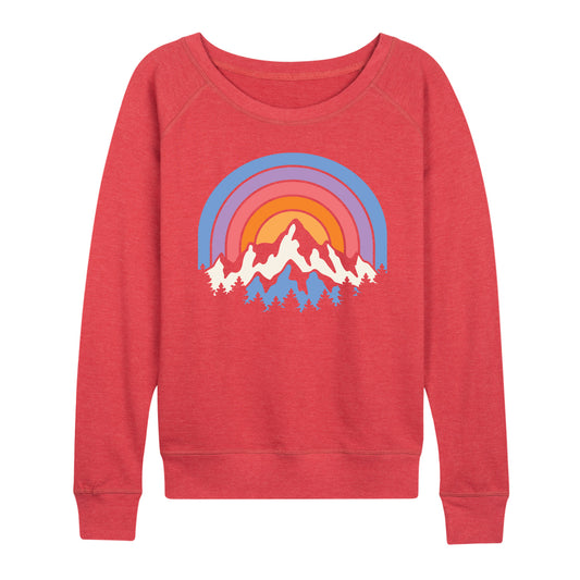 Instant Message - Sunset Mountains - Women's Lightweight French Terry Long Sleeve Shirt