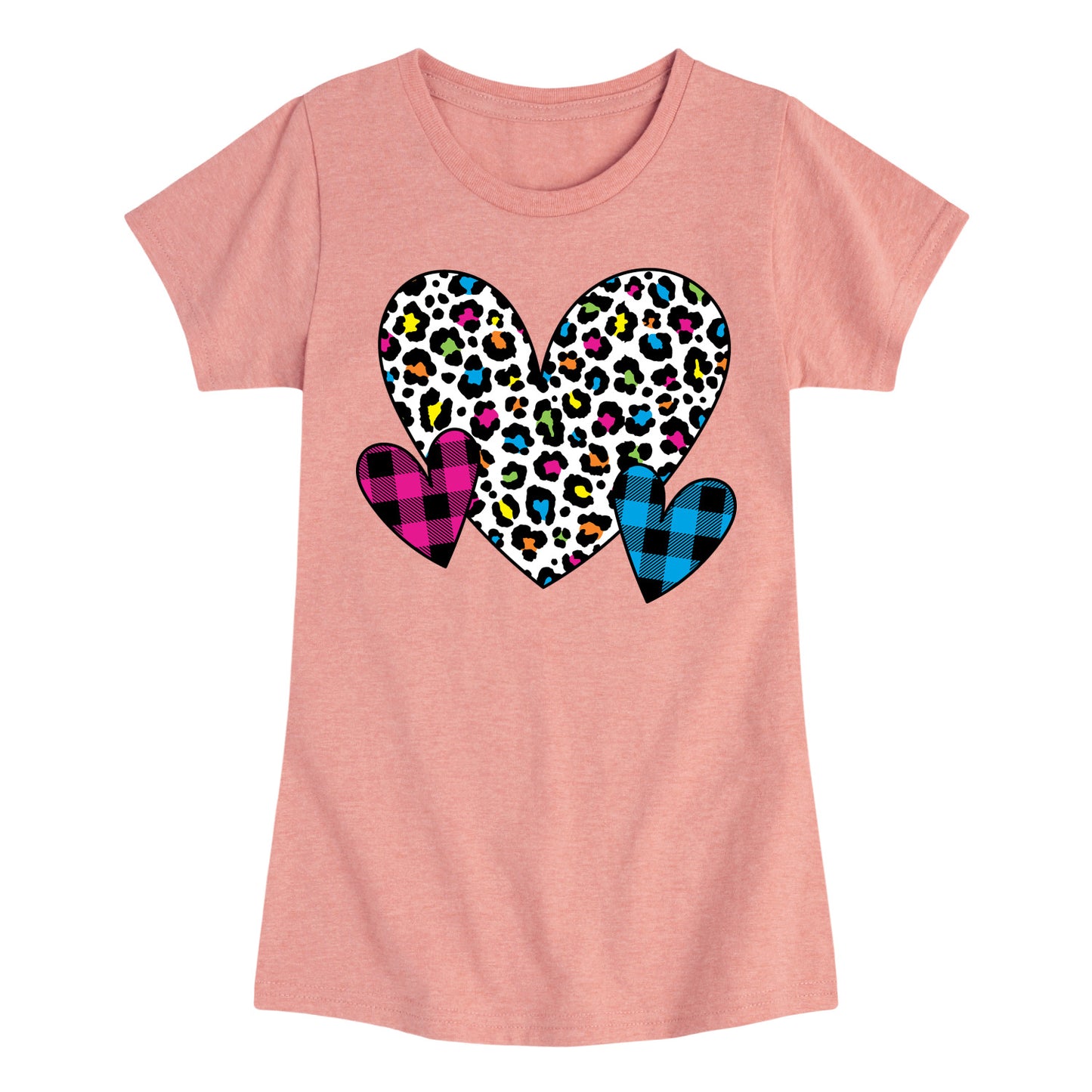 Instant Message - Patterned Hearts - Toddler And Youth Girls Short Sleeve Graphic T-Shirt