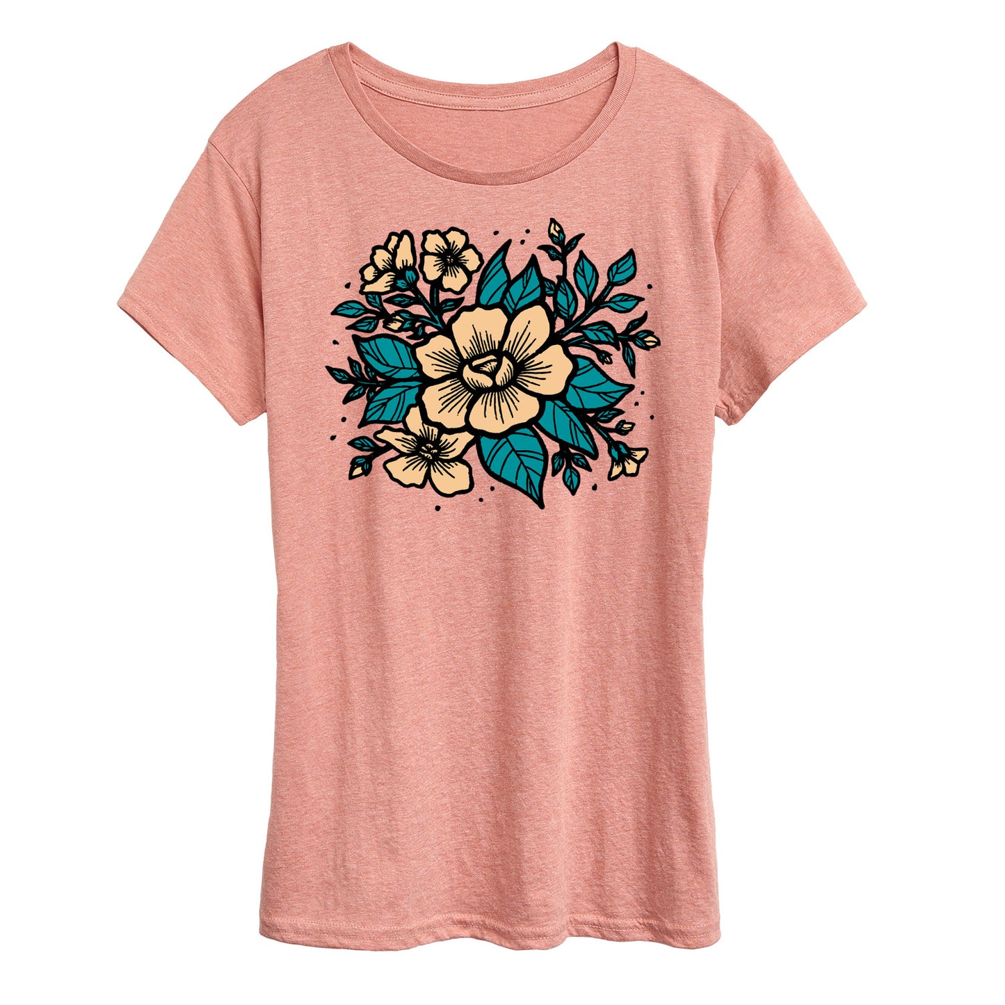 Instant Message - Etched Flowers - Women's Short Sleeve Graphic T-Shirt