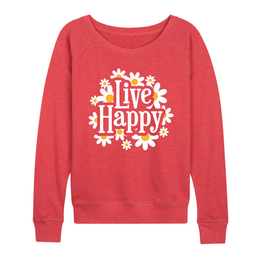 Instant Message - Spring - Live Happy - Women's Lightweight French Terry Long Sleeve Shirt