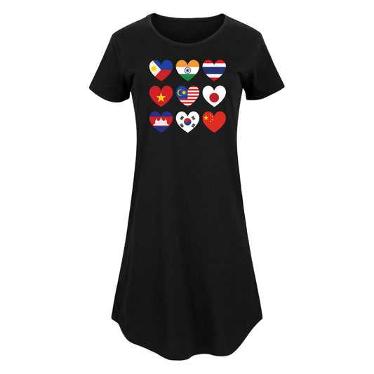 Instant Message - AAPI Heart Flags  - Women's Any Way Dress