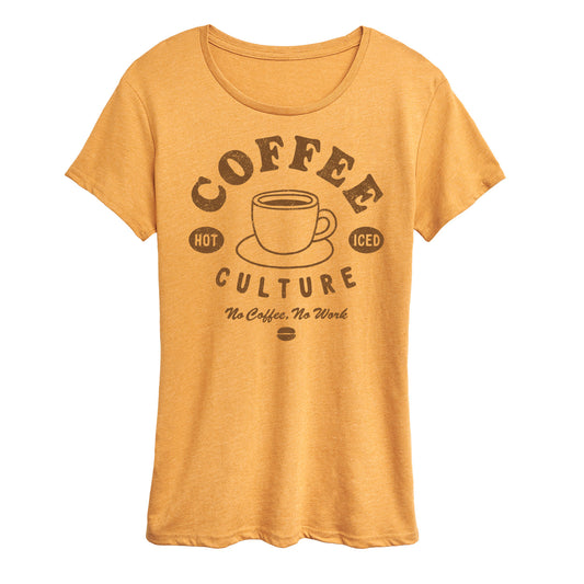 Instant Message - Coffee Culture No Coffee No Work - Women's Short Sleeve Graphic T-Shirt