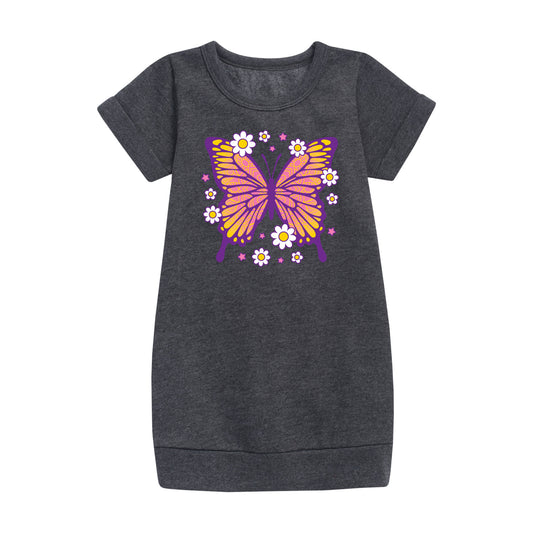 Instant Message - Mandala Butterfly  - Toddler & Youth Girls Fleece Dress