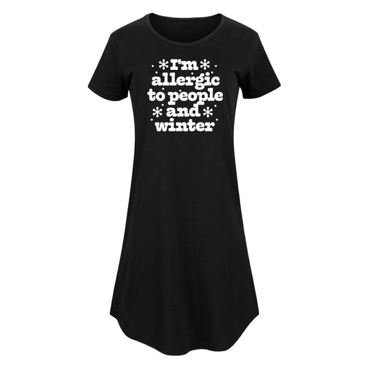 Instant Message - Winter - I'm Allergic To People & Winter - Women's Any Way Dress