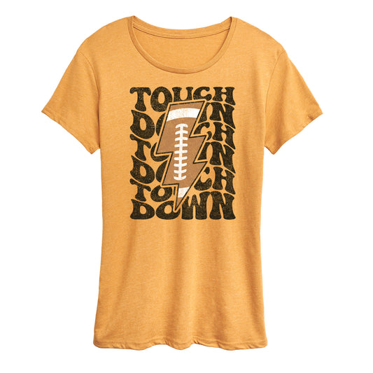 Instant Message - Football Lightning Bolt Touchdown - Women's Short Sleeve Graphic T-Shirt