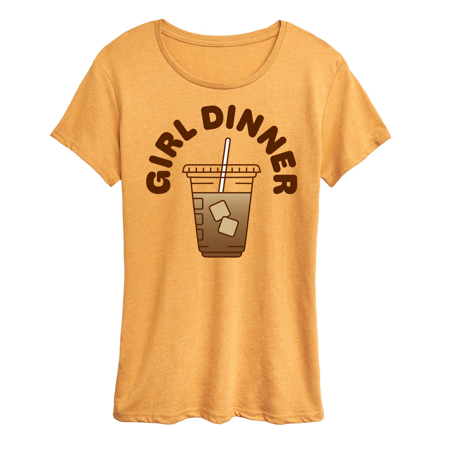 Instant Message - Iced Coffee Girl Dinner - Women's Short Sleeve Graphic T-Shirt