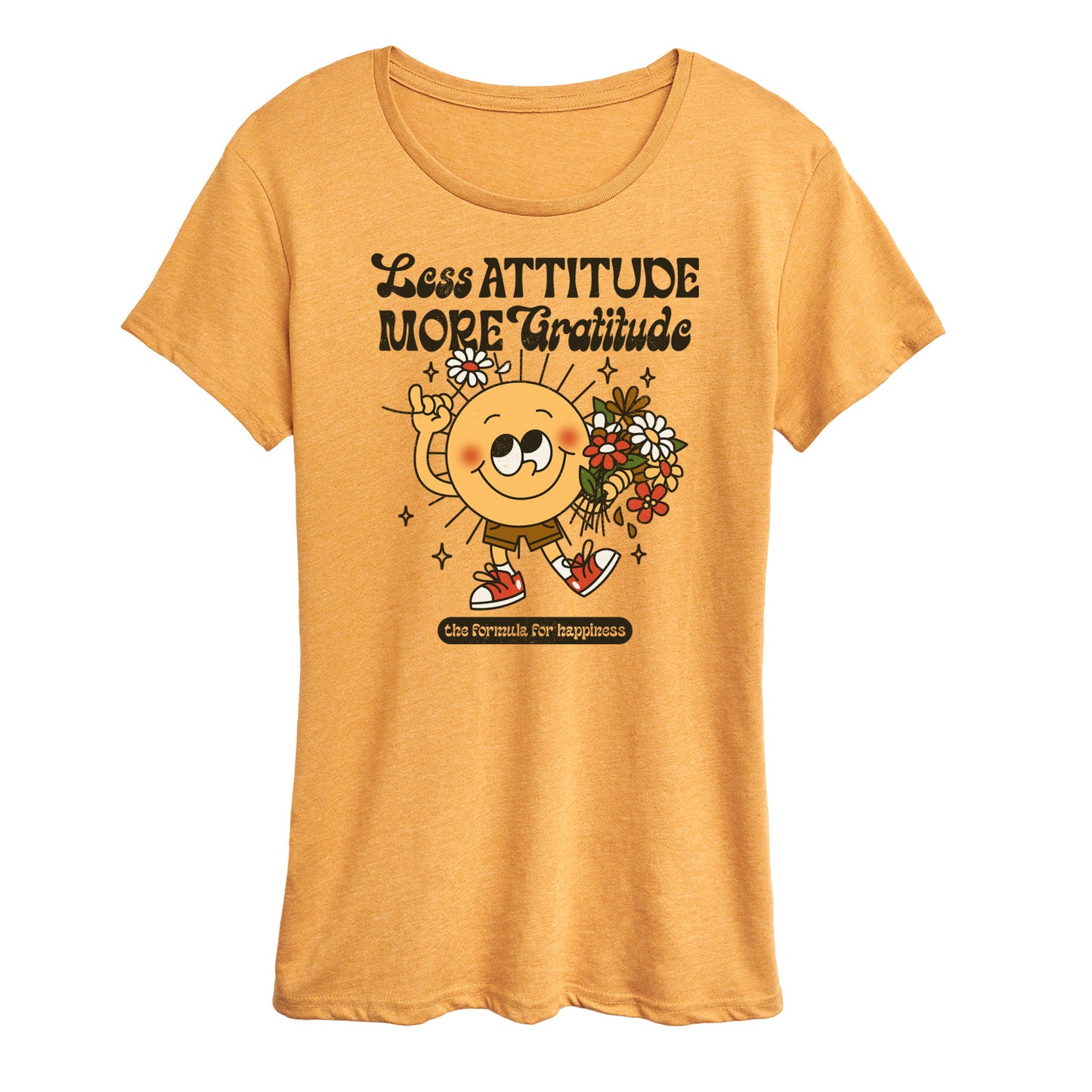 Instant Message - Inspiration - Less Attitude More Gratitude - Women's Short Sleeve Graphic T-Shirt