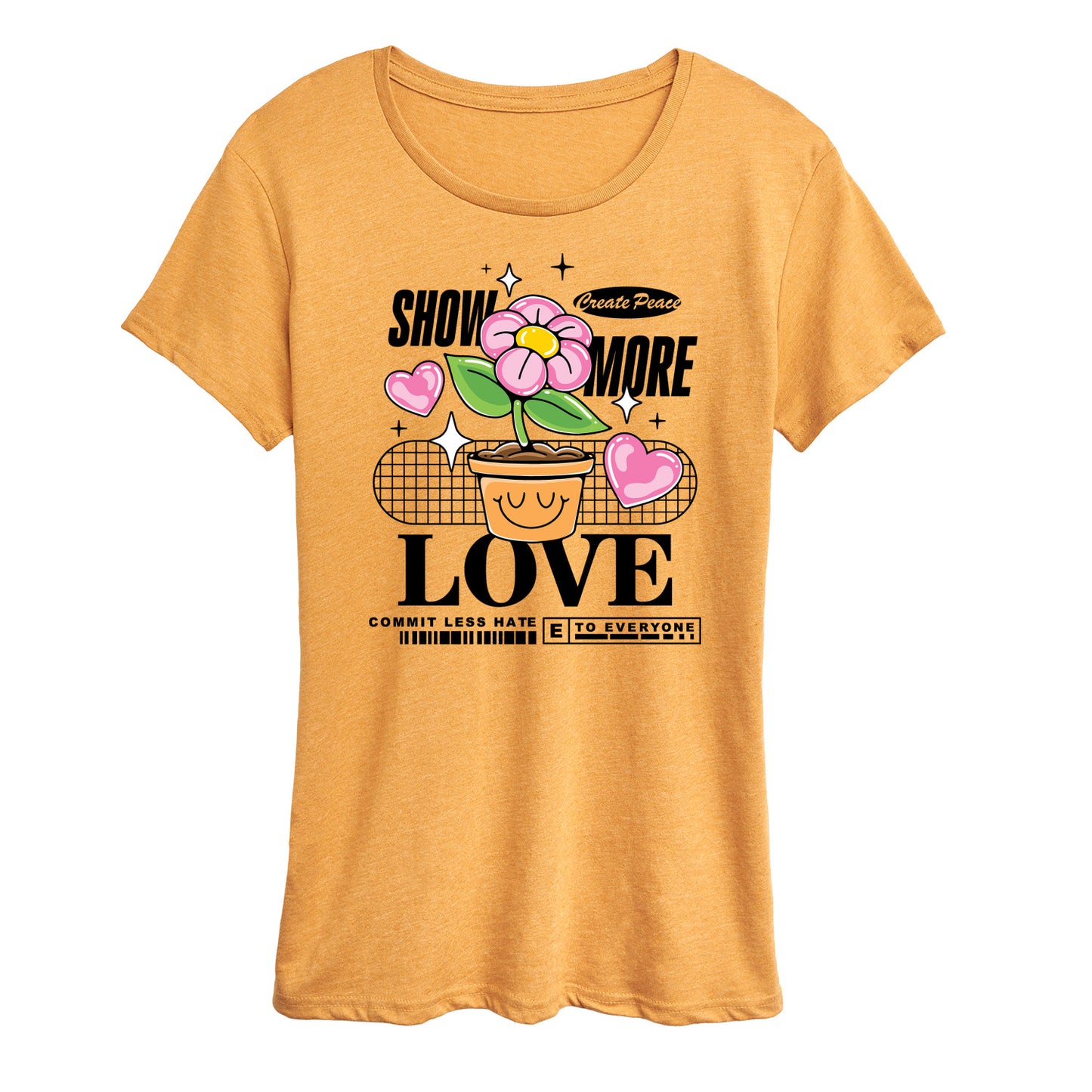 Instant Message - Inspiration - Show More Love Commit Less Hate - Women's Short Sleeve Graphic T-Shirt