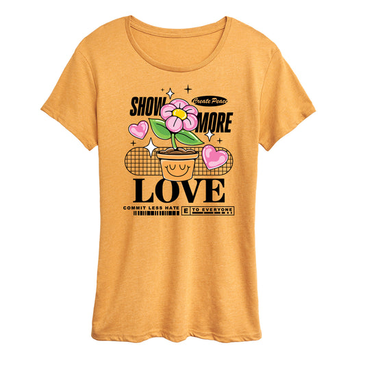 Instant Message - Inspiration - Show More Love Commit Less Hate - Women's Short Sleeve Graphic T-Shirt