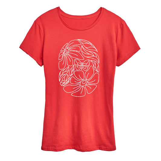 Instant Message - Flower Oval - Women's Short Sleeve Graphic T-Shirt