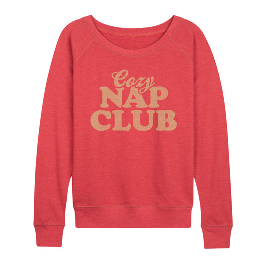 Instant Message - Cozy Nap Club - Women's Lightweight French Terry Long Sleeve Shirt