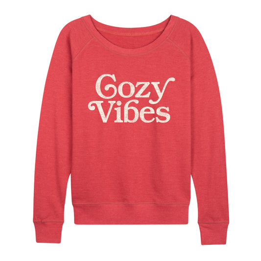 Instant Message - Cozy Vibes - Women's Lightweight French Terry Long Sleeve Shirt
