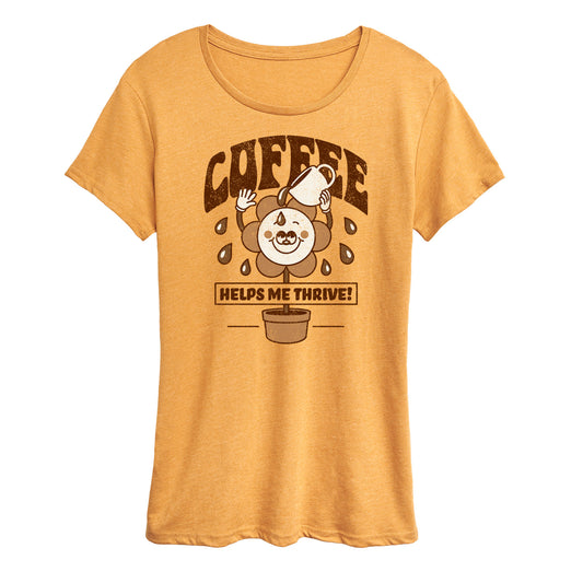 Instant Message - Coffee Helps Me Thrive - Women's Short Sleeve Graphic T-Shirt