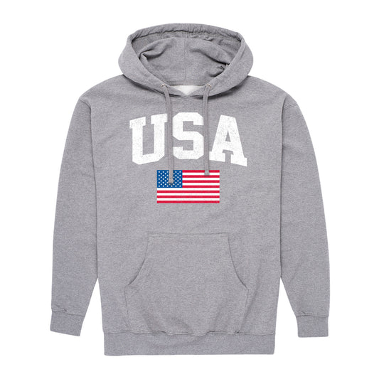 Instant Message - USA Flag - Men's Pullover Hooded Fleece Sweatshirt